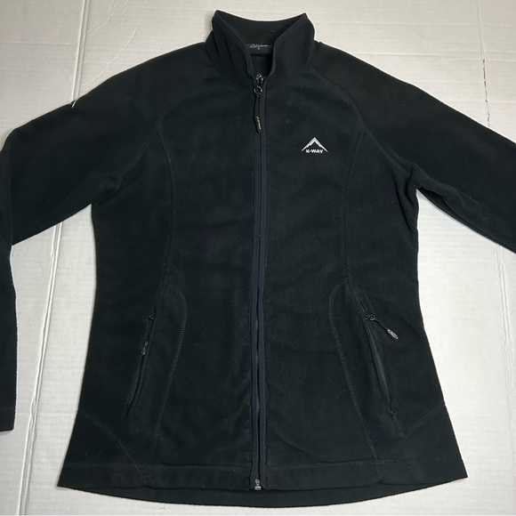 K-Way Women’s Black Guinevere Fleece Jacket Zip Size Small Protect Wild Fish - Picture 3 of 13